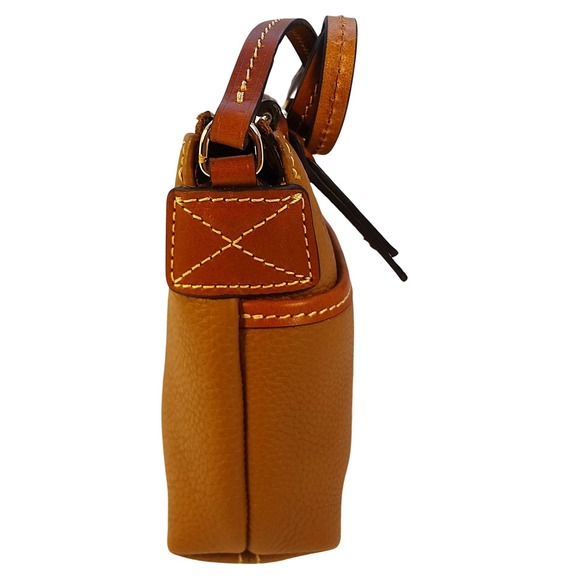 Dooney & Bourke Ginger Pouchette Crossbody Bag Caramel Pebbled Leather Purse NWT - Picture 4 of 12